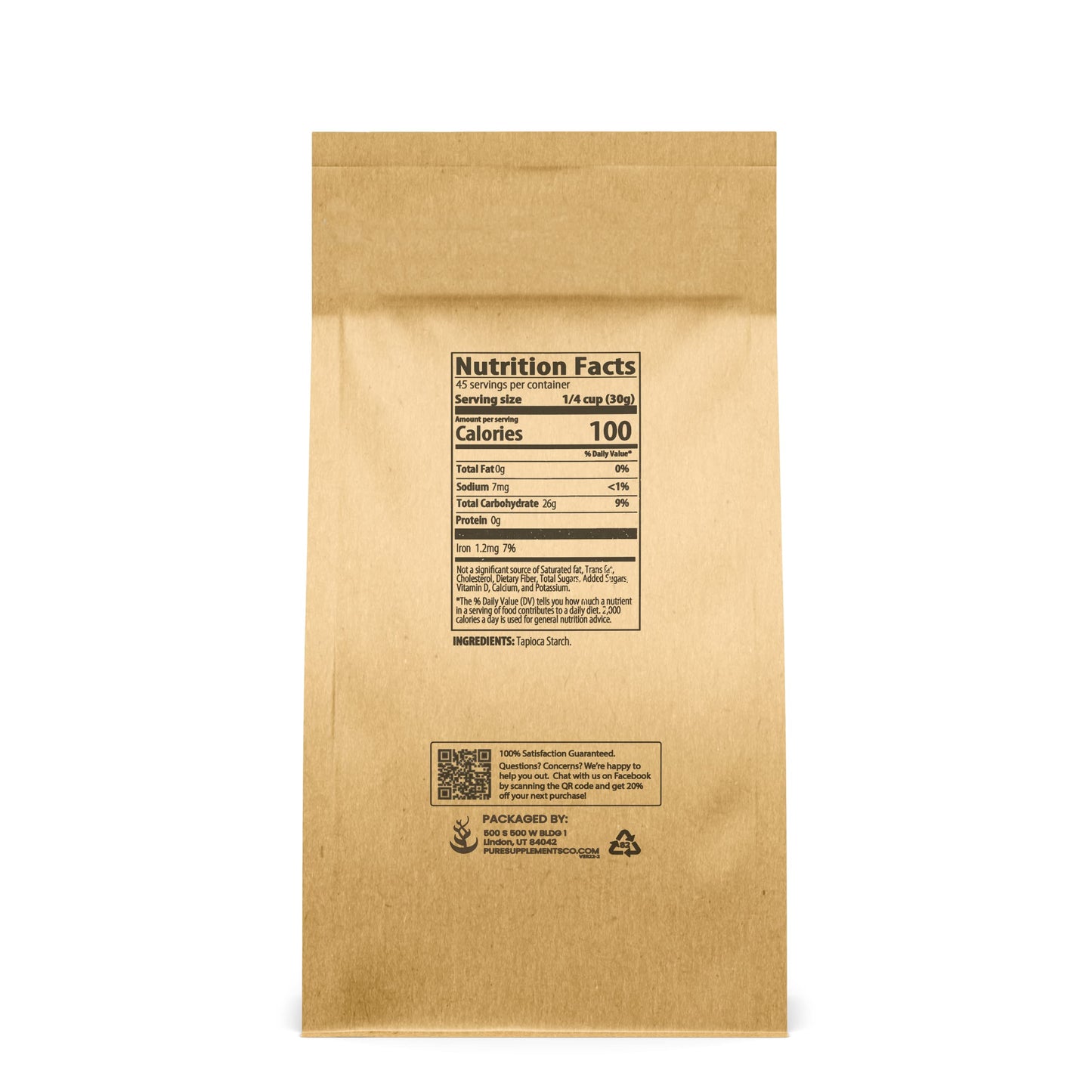 Pure Original Ingredients Tapioca Starch (3 Lb) Gluten-Free, Non-Gmo, Kitchen Staple, Tapioca Flour