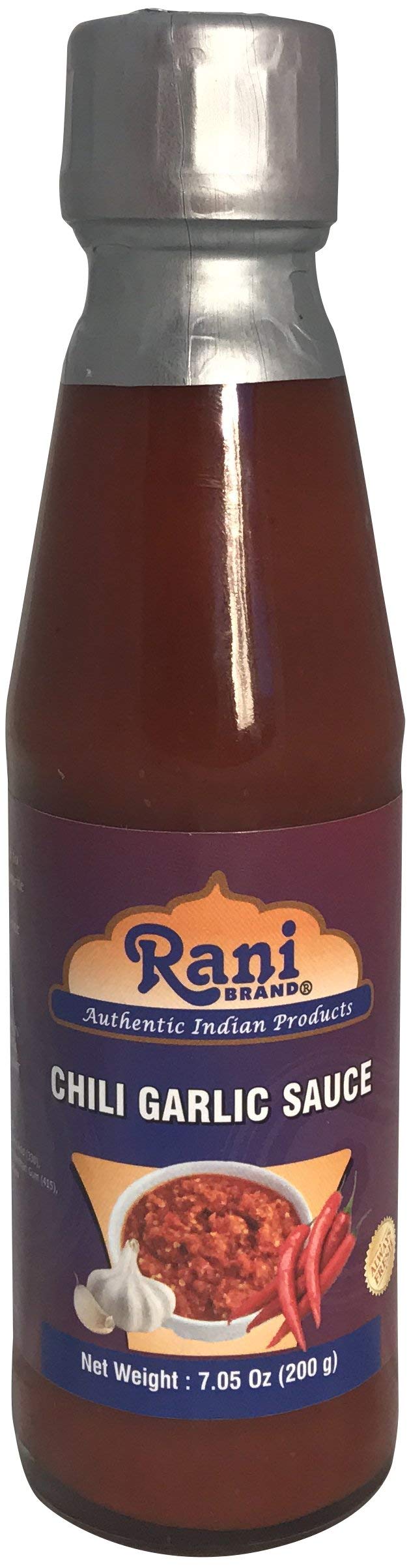 Rani Chili Garlic Sauce 7oz (200g) Glass Jar, Vegan, Perfect for dipping, Savory Dishes & french fries! ~ Gluten Free | NON-GMO 