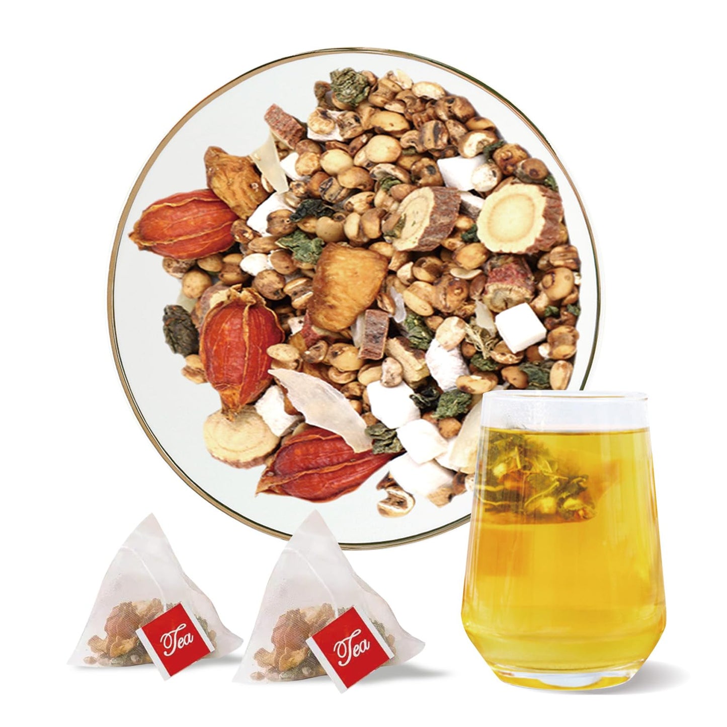 Patiosio Chicory and Gardenia Tea Bags, 2 Pack (50 pcs), Herbal Tea with 8 Natural Ingredients for Detox and Cleanse