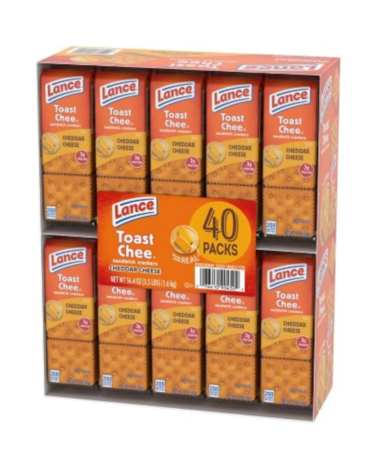 Generic Lance ToastChee Cheddar Cheese  ers, 1.41 oz. (40 ct.), 2 Packs of 20, Total 56 oz.