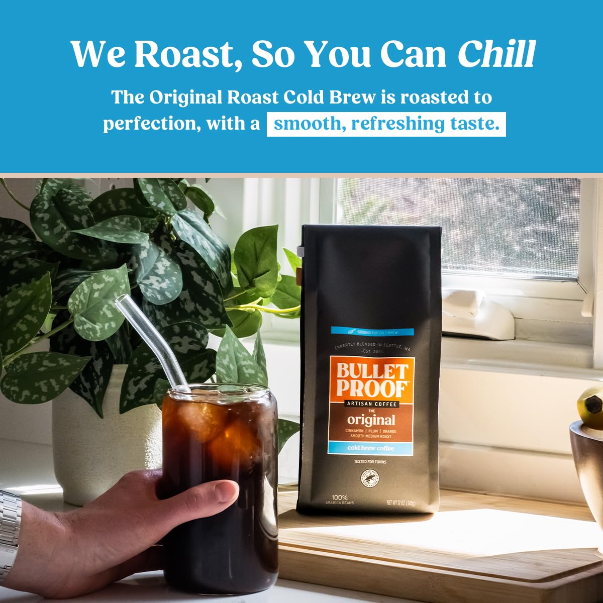 Bulletproof Original Medium Roast Ground Cold Brew Coffee, 12 Ounces, Clean And Tested For Toxins, Smooth Artisan Coffee Ground