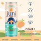JUNI Sparkling Adaptogen Drink, Peach Flavor, Zero Sugar, 12 Fl Oz (Pack of 12)
