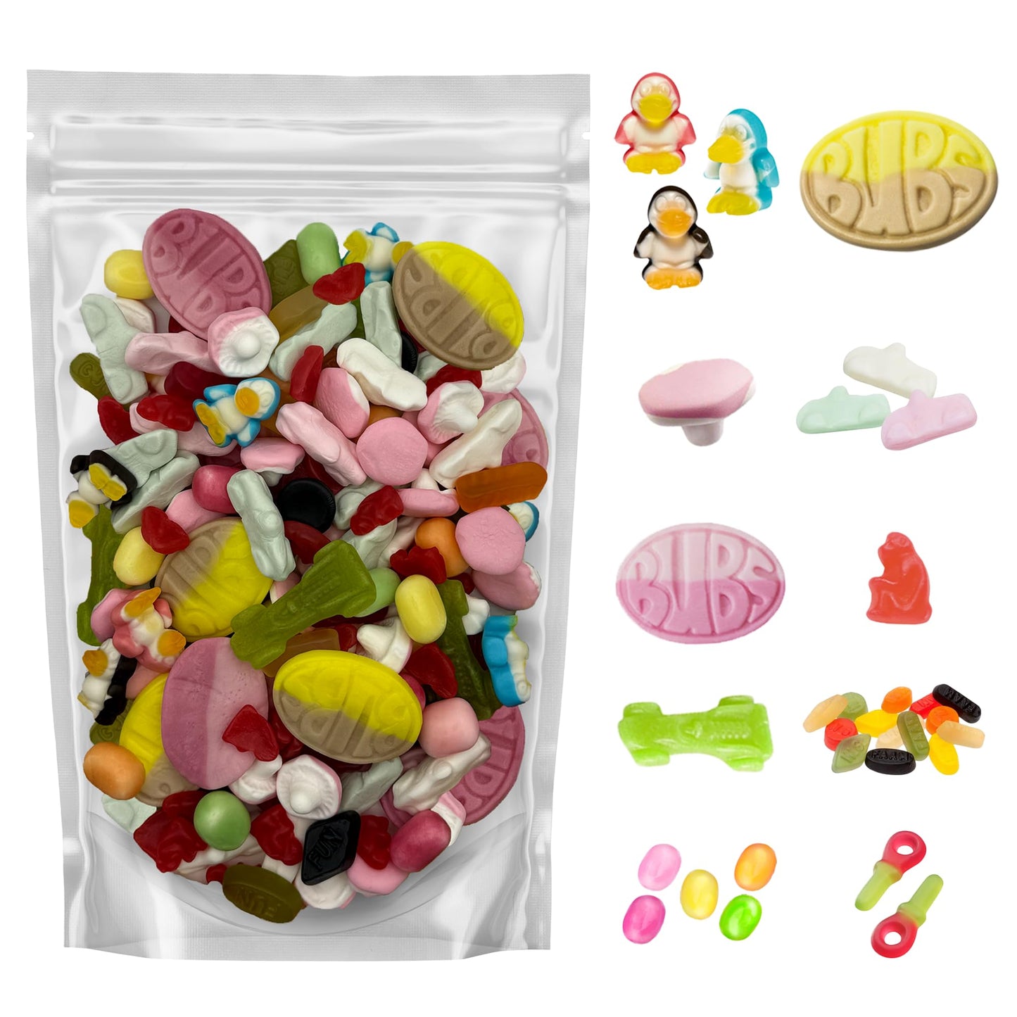 SVENSKA IMPORTS Swedish Sweet Pick & Mix Assortment Bag - 1 Pound - Includes Bubs, Ahlgrens Bilar, Maoam Kracher, and Wine Gums