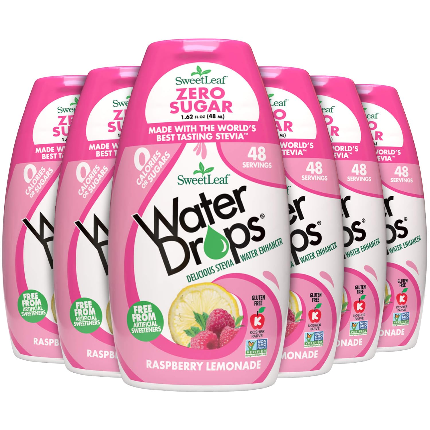 Weetleaf Water Drops, Raspberry Lemonade – Sugar-Free Water Enhancer Drops, Stevia & Monk Fruit Sweetener Water Flavoring, 1.62 Fl Oz (Pack Of 6)