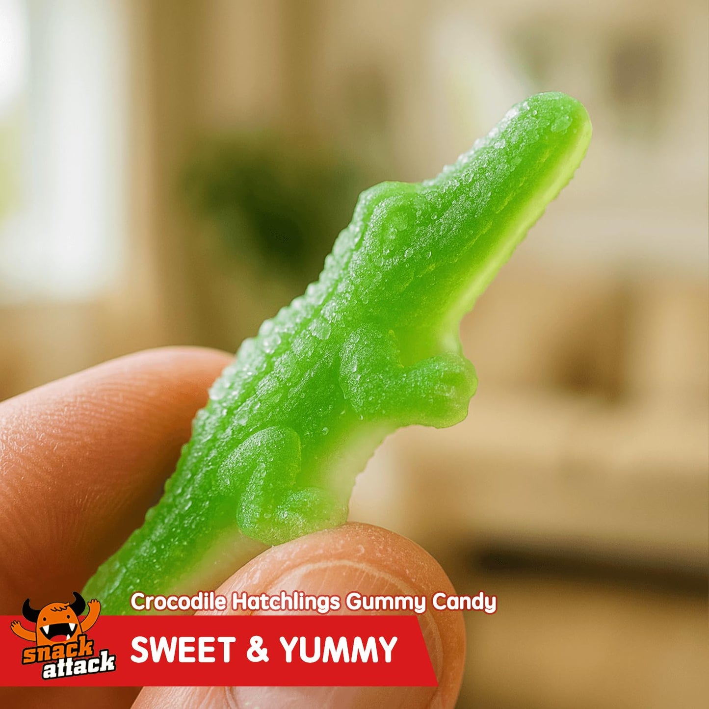 Snack Attack Gummy Crocodile Hatchlings Gummy Candy Assorted Fruit Flavors Double Sealed Freshness Kids & Adults Treats 10lb Bag