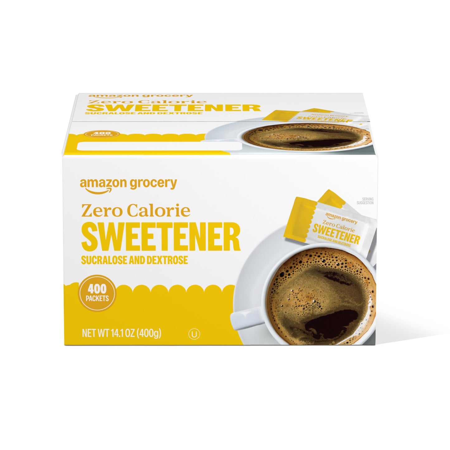 Large Online Retailer Grocery, Zero Calorie Sucralose And Dextrose Sweetener Packets, 400 Ct (Previously Happy Belly, Packaging May Vary)