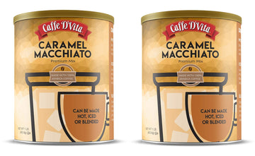 Caffe D'Vita Caramel Macchiato - Coffee Caramel Macchiato, Caramel Instant Coffee, Latte Mix, Gluten Free, No Cholesterol, No Hy