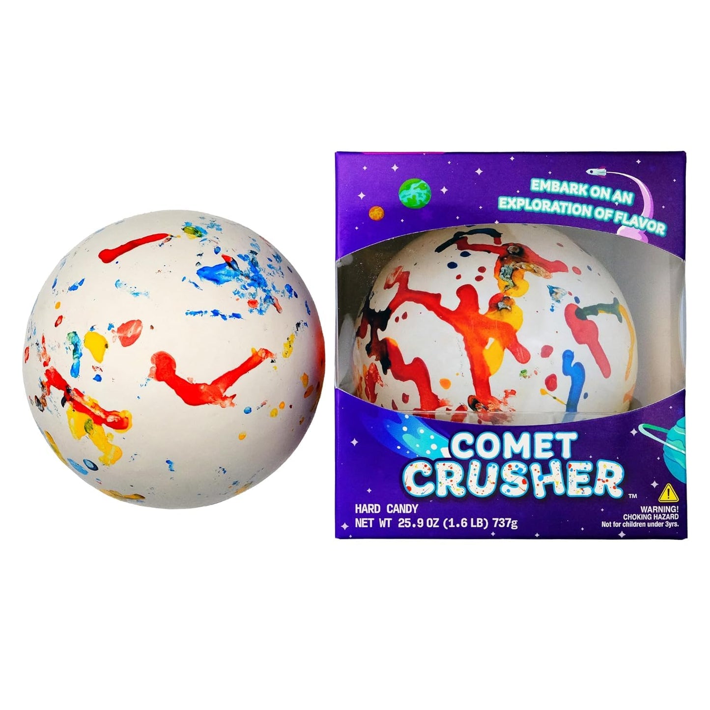 Generic Comet Crusher 4 Giant Jawbreaker - Extra Large Multi Layered Hard Candy, Colorful Space Themed Treat