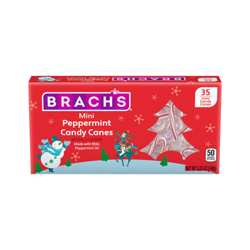 Brach'S Bob'S Mini Peppermint Candy Canes, 35Ct - Individually Wrapped Holiday Classic, Perfect For Baking, Decorating, And Shar