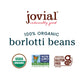 Jovial 100% Organic Borlotti Beans - Borlotti, Organic Borlotti, No Saturated Fat, Gluten Free, Recyclable Glass, Great Source o