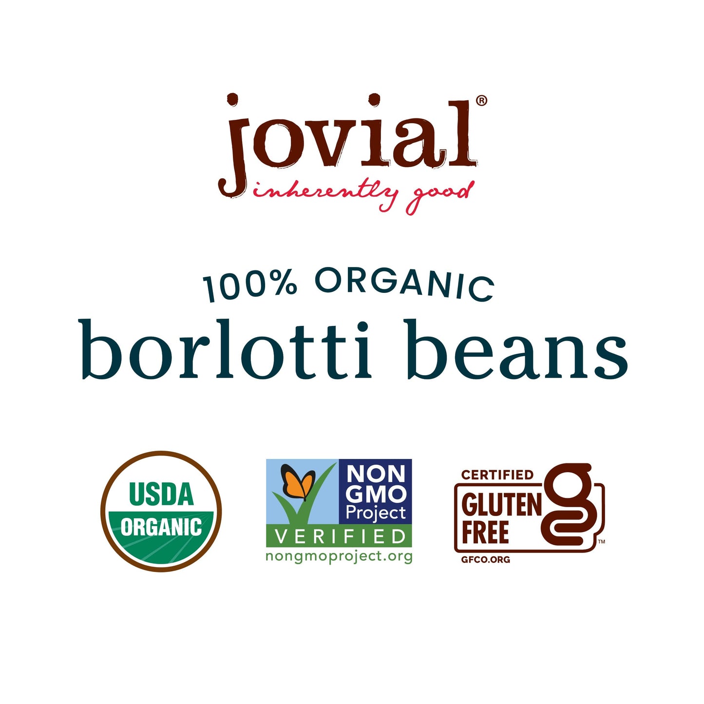 Jovial 100% Organic Borlotti Beans - Borlotti, Organic Borlotti, No Saturated Fat, Gluten Free, Recyclable Glass, Great Source o