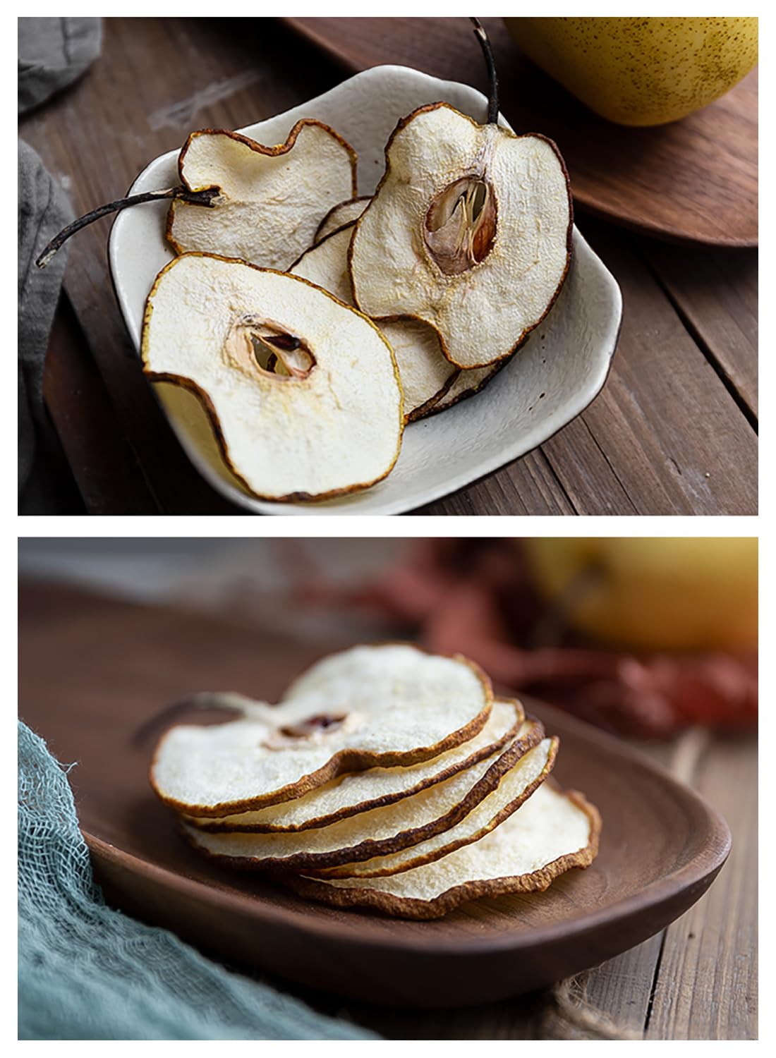 Kachikachi Selected Dried Pears Slices-250G/8.8Oz, Natural Dehydrated Pears Chips | No Sugar Added | Middle Pieces | Not Peeled, Dried Fruit Slices As Snacks, Potpourri/Cocktail/Candle Decor