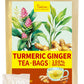 TeeLux Turmeric Ginger Tea Bags - Caffeine Free Herbal Tea, 100 Count, Spicy & Smooth Flavor