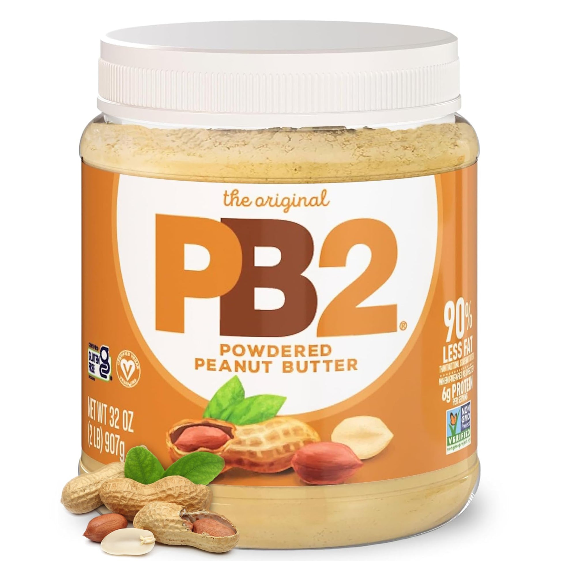 PB2 Original Powdered Peanut Butter - 6g of Protein, 90% Less Fat, Certified Gluten Free, Only 60 Calories per Serving, Perfect 