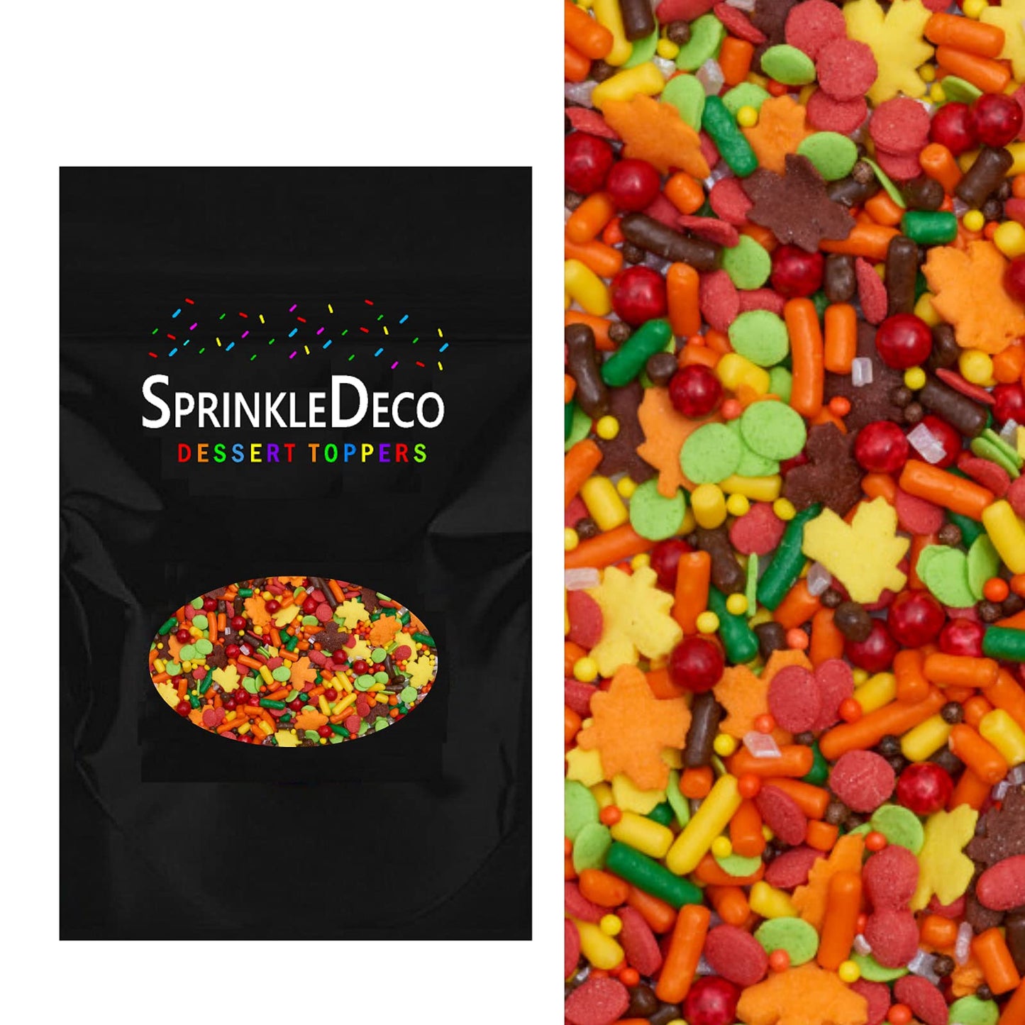 Sprinkle Deco Cake Confetti Sprinkles - 4oz Pilgrims Joy for Cake, Cookie, Cupcake, Ice Cream, Donut
