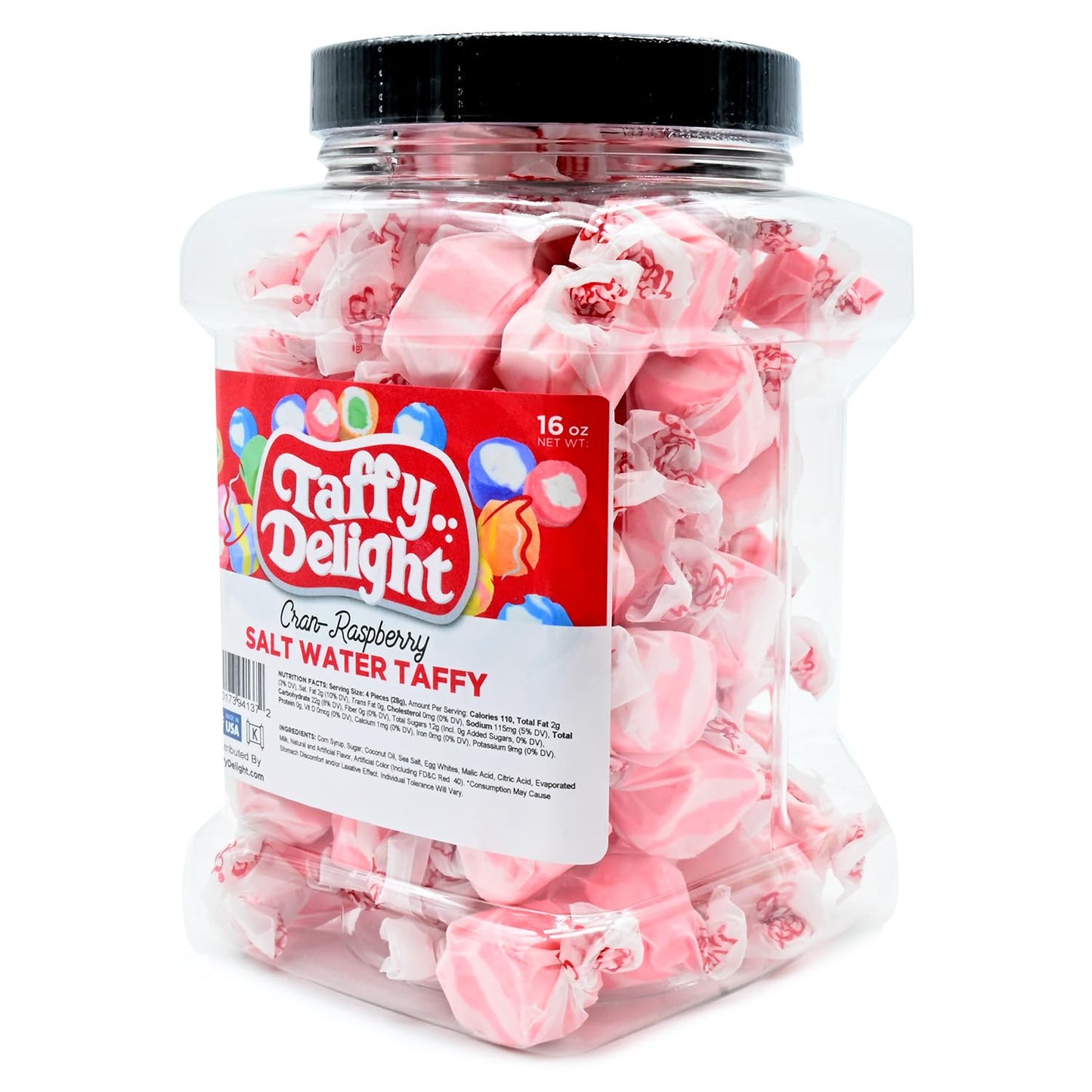 Taffy Delight Salt Water Taffy (16Oz, Cran-Raspberry)