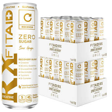 LIFEAID Creatine Monohydrate Post-Workout Recovery Drink, 12 Fl Oz (Pack of 24), Fitaid Rx Zero, Model 2192433