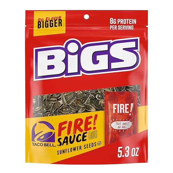 BIGS Sunflower Seeds, Fire Flavor, Easter Basket Stuffer for Sports Fans, 5.35 oz.