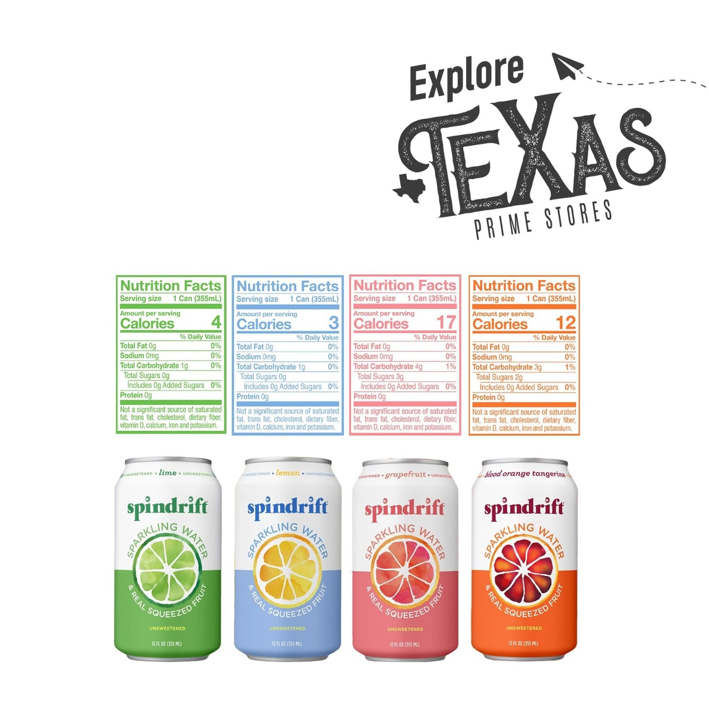 Spindrift Citrus Collection 20- Pack Of Sparkling Water & Real Squeezed Fruit 12 Fl Oz Can