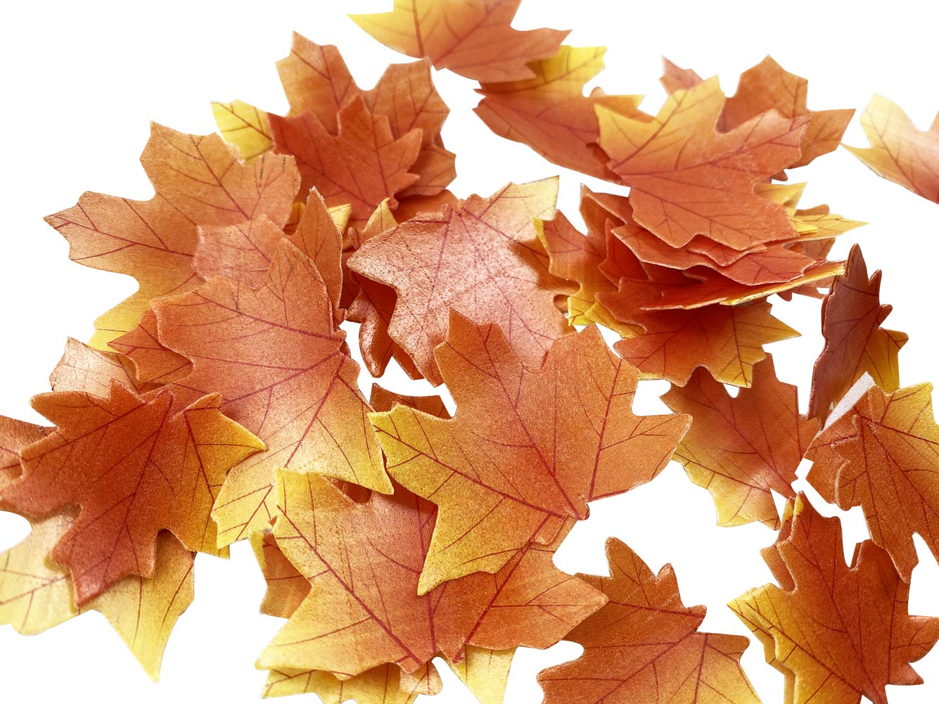 Edible Fall Leaves Set Of 35 Cake Decorations, Autumn Maple Leaf Cupcake Topper