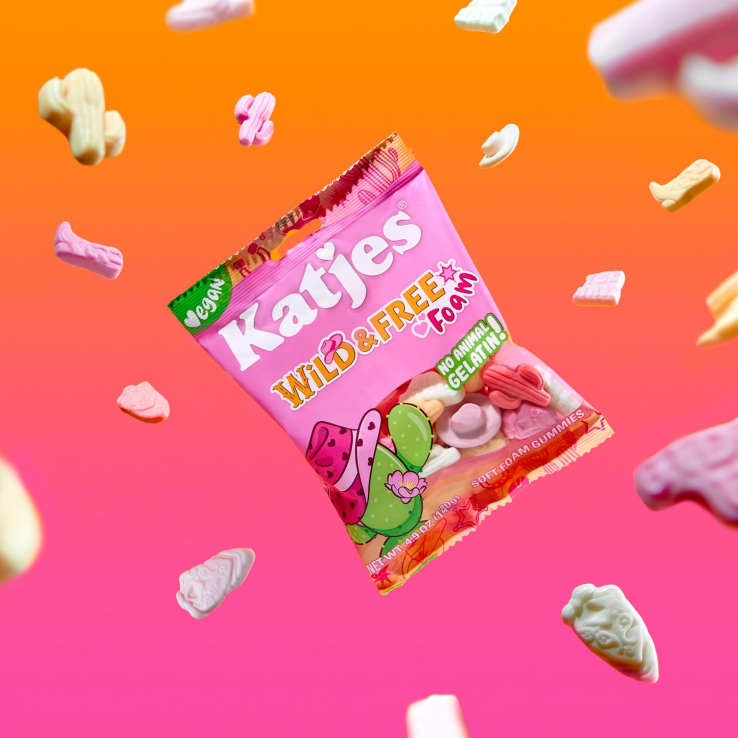 Katjes Vegan Rainbow Gummies Variety Pack, 4.9oz, Gelatin-Free, Plant Derived Colors, No High Fructose Corn Syrup, 4 Candy Bags