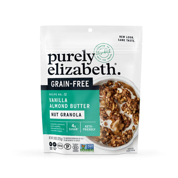 Purely Elizabeth Vanilla Almond Butter Keto Granola, Made With Nuts And Seeds, Grain-Free, Gluten-Free, Non-Gmo (8Oz Bag)