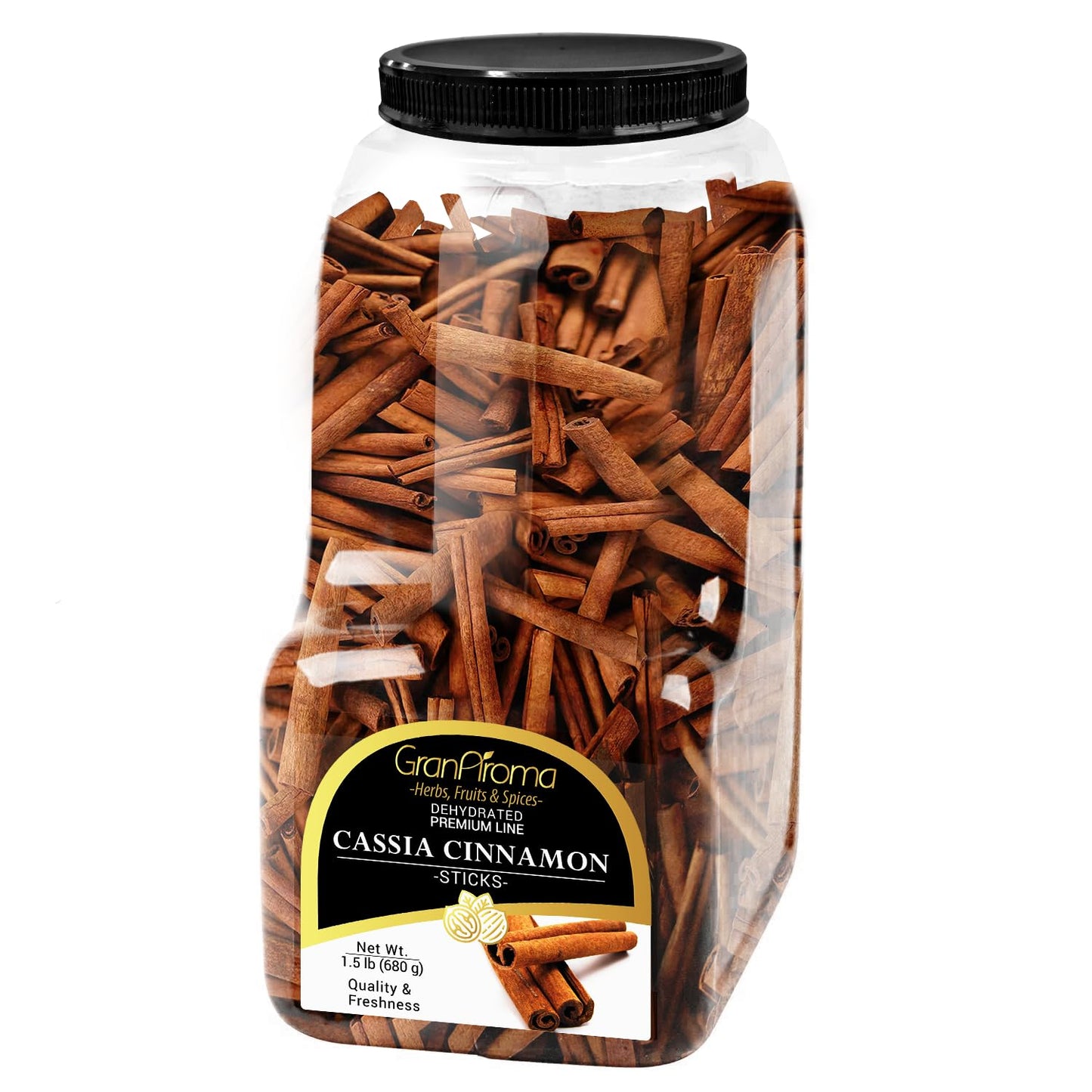 GranAroma Cassia Cinnamon Sticks, Aromatic & Sweet for Teas & Baking, 1.5 Pound