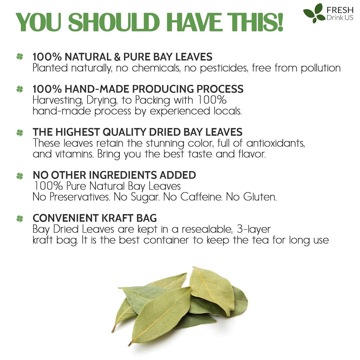 Premium Dried Bay Leaves, Tea Bags, Powder, Bay Leaves Spice, Whole Nice Leaves, Wildcrafted, Fresh Harvested, Bay Leaves For Cooking, Sugar-Free, Gluten Free, Caffeine Free, Vegan