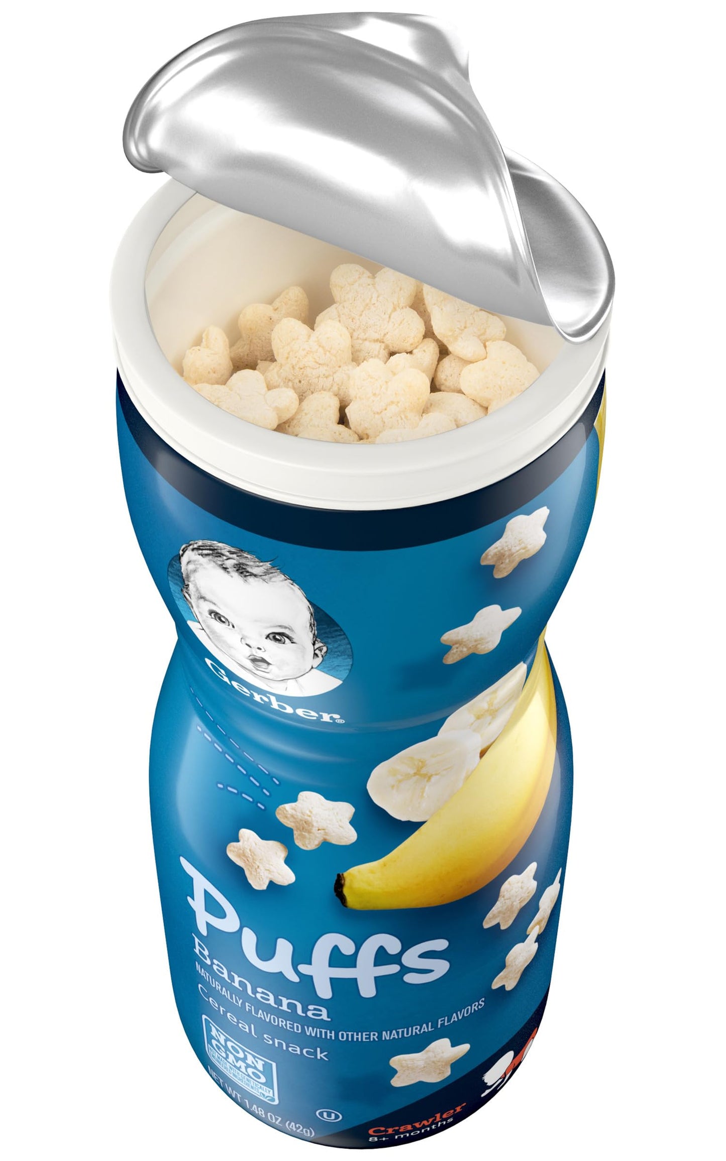 Gerber Puffs Variety Pack, 1 Banana, 1 Vanilla, 1 Blueberry, 3 Ct