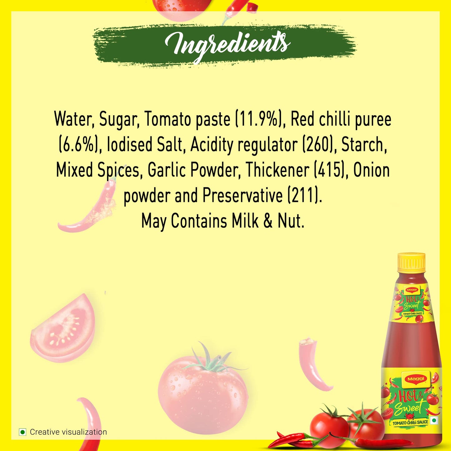 Maggi Hot & Sweet Tomato Chilli Sauce, Perfect Blend Of Tomatoes & Chillies, 200 Gram Bottle