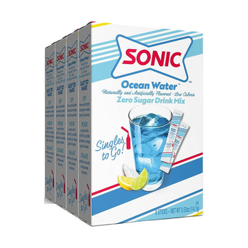 Sonic Singles to Go Powdered Drink Mix, Ocean Water, 6 CT (Pack of 4)