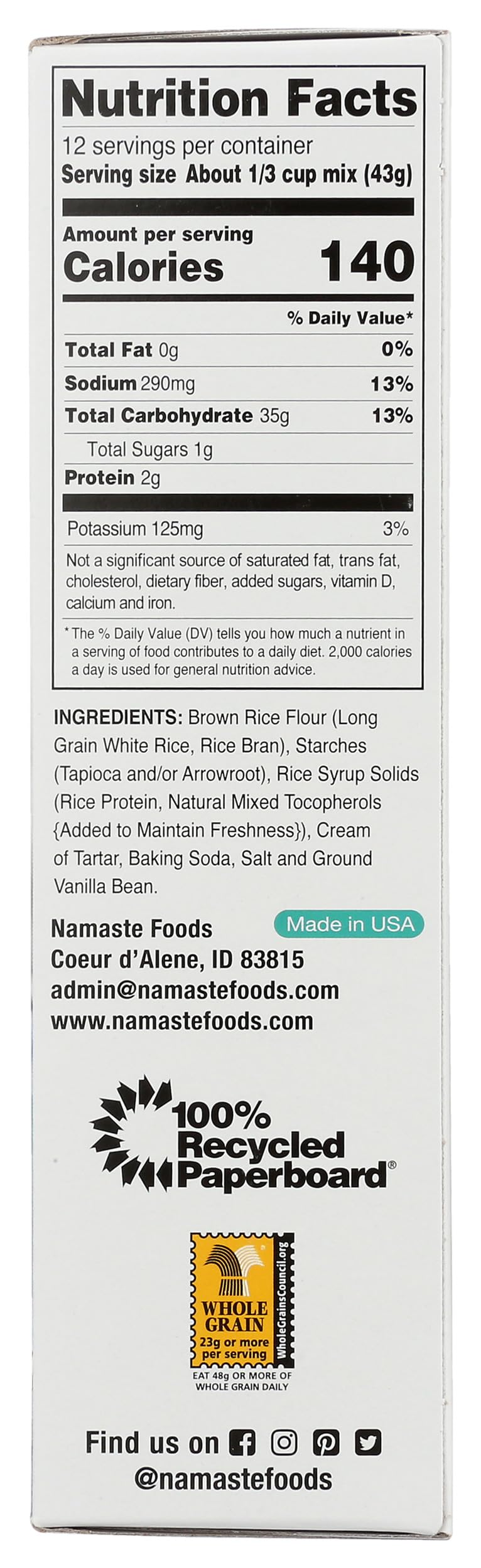 Namaste Foods Gluten Free Waffle & Pancake Mix, 21 Oz (Pack Of 6)