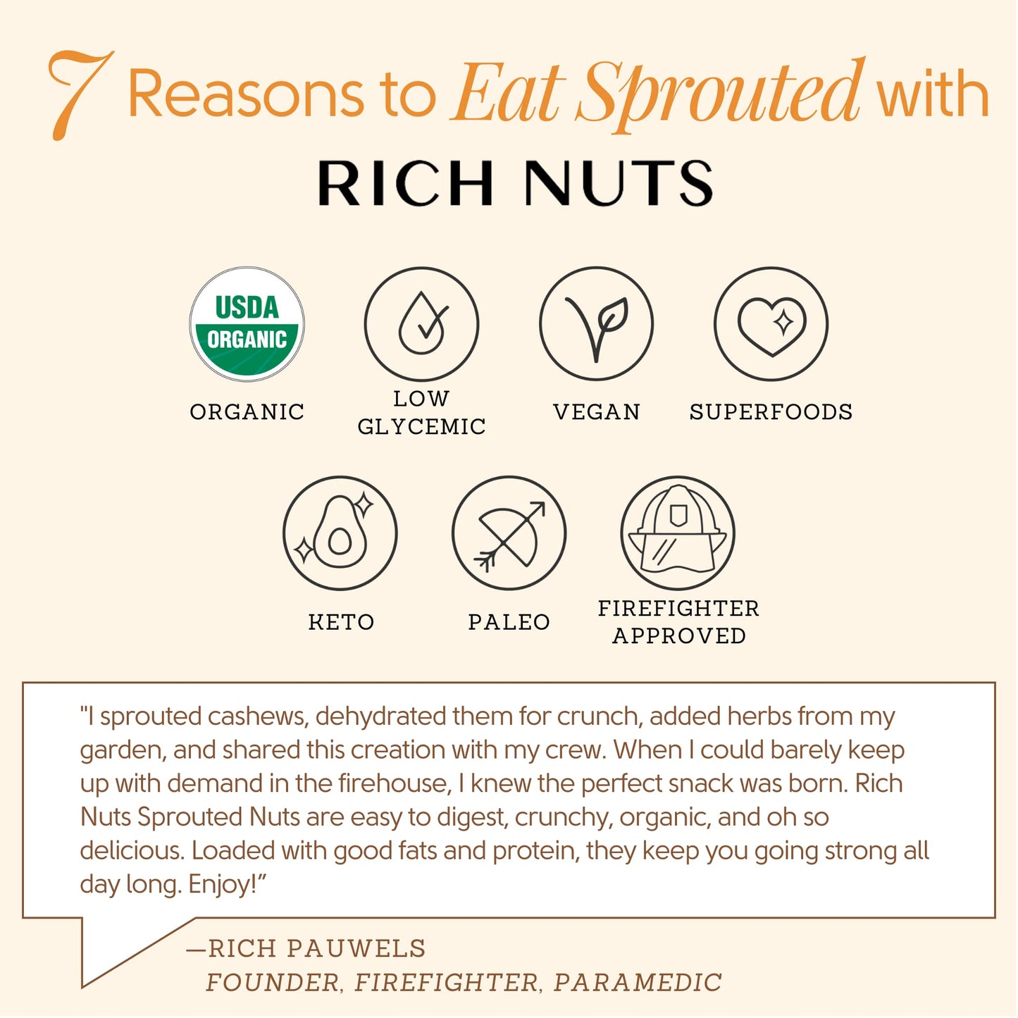 RICH NUTS Crunchy Curry Sprouted Cashews, Vegan, Paleo, Keto, Non-Roasted, 5 Oz Bag (2 Pack)