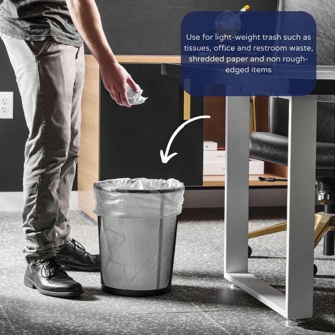 'Plasticplace 4 Gallon Trash Bags     6 Microns     Clear Garbage Can High Density Liners     17'''' X 18'''' (2000 Count)'' (W