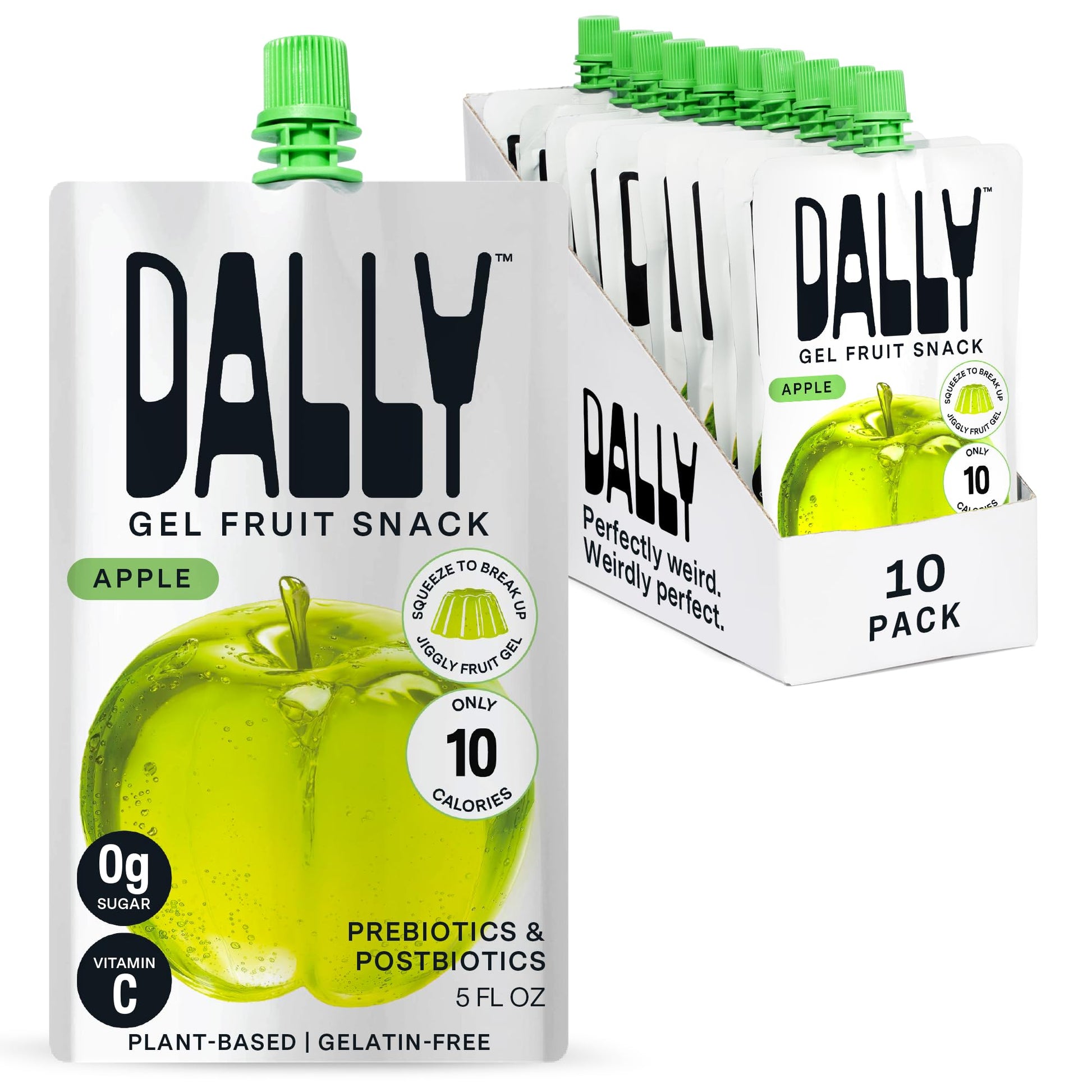 Dally Apple Drinkable Konjac Jelly - (10 Pack) Jelly Fruit Snack with 10 Calories, Zero Sugar - Supports Skin, Immune Health, an