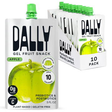 Dally Apple Drinkable Konjac Jelly - (10 Pack) Jelly Fruit Snack with 10 Calories, Zero Sugar - Supports Skin, Immune Health, an