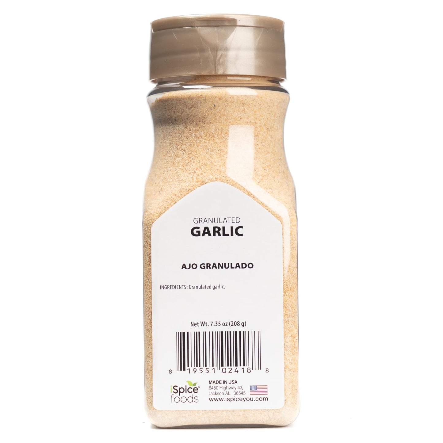 Ispice Garlic Granulated | Ready To Use | Premium Quality | 7.35Oz (208G)