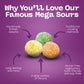 Barnetts - Mega Sour Candy Fruits 104G - Trendy Sweet Bags - Traditionally Handmade Sweets - Sour Coating Lasts 20 Seconds - Can