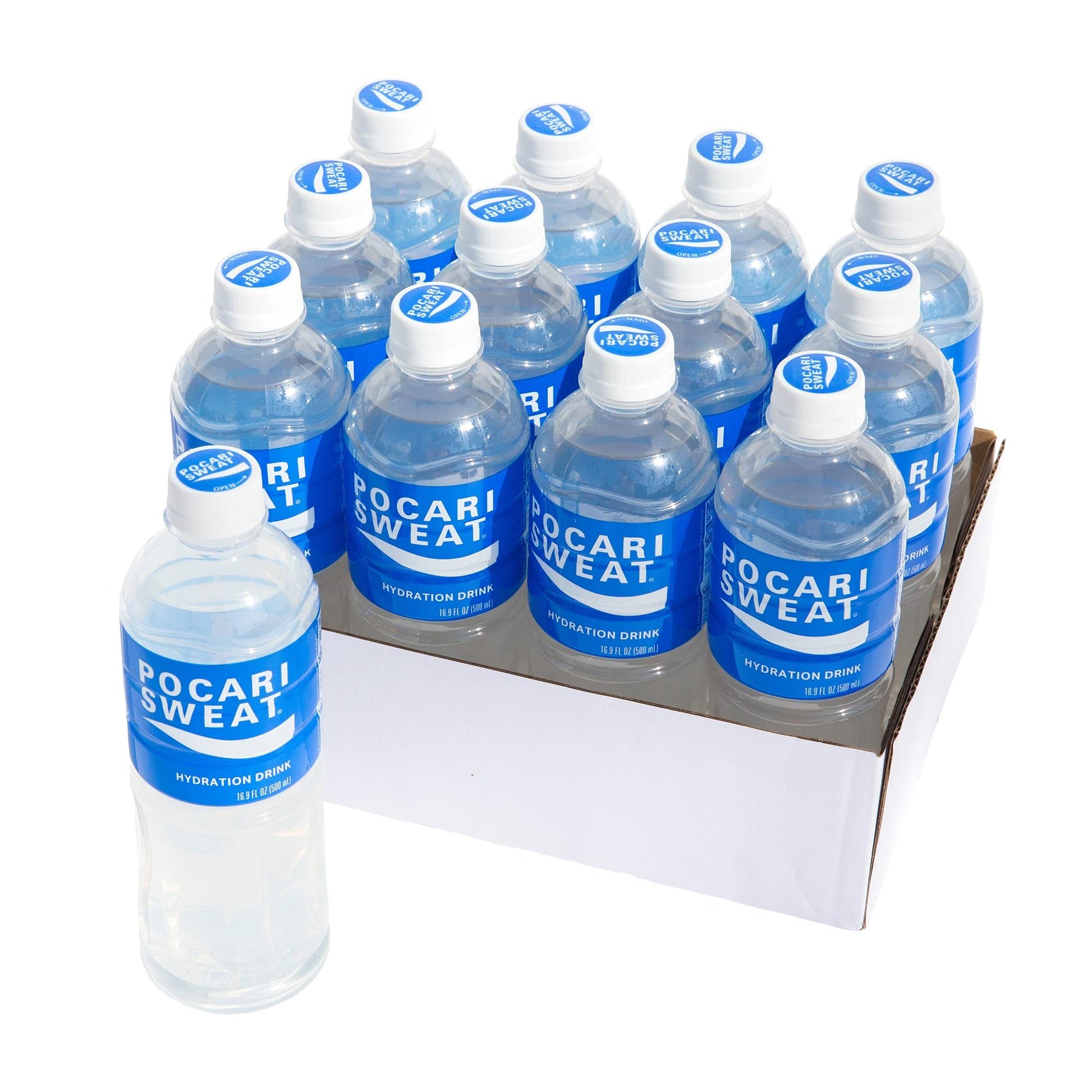 Pocari Sweat PET Bottles - Hydration Drink, Clear, 500 ml, 12 Pack