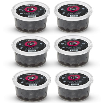 Valesco Whole Oil Cured Black Olives for Snacking, Salads & Charcuterie Boards (6 Oz) Pack of 6