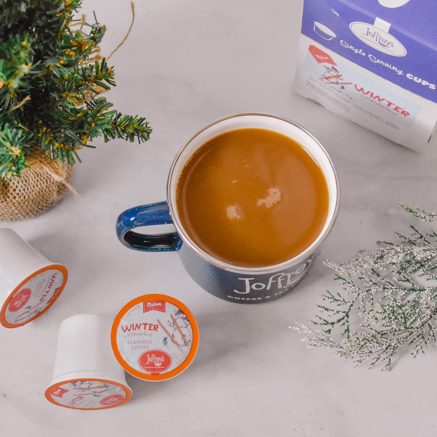 Joffrey'S Coffee - Winter Wonderland, Flavored Coffee, Artisan Medium Roast, White Chocolate, Coconut, Caramel, & Almond Flavor,