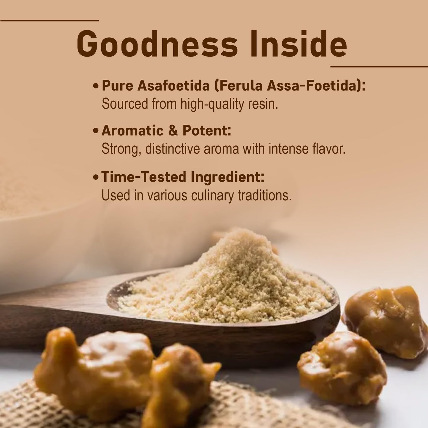 Asafoetida Powder (Hing)(Asafetida) by mi Nature| 100% Pure and Natural | 100g(03oz) | Indian Spice for Cooking| from India