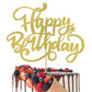 Crseniny Happy Birthday Cake Topper,Gold Glitter Birthday Sign Cake Decorations,Anniversary Party/Birthday Party Decoration Supp