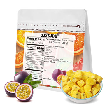 Freeze-Dried Passion Fruit-8.8Oz/250G, Sugar-Free Sweet And Sour Snacks, Passion Fruits Fresh, Baking Freezing Dry Foods For Kum