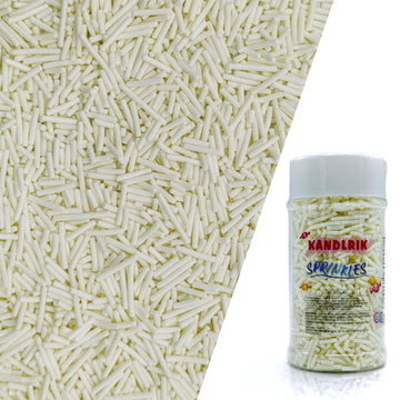 White Jimmy Sprinkles Edible Mix Size Jimmies Cake Decorations Soft Jimmies for Topping Ice Cream, Cookies, Cakes, Wedding Party