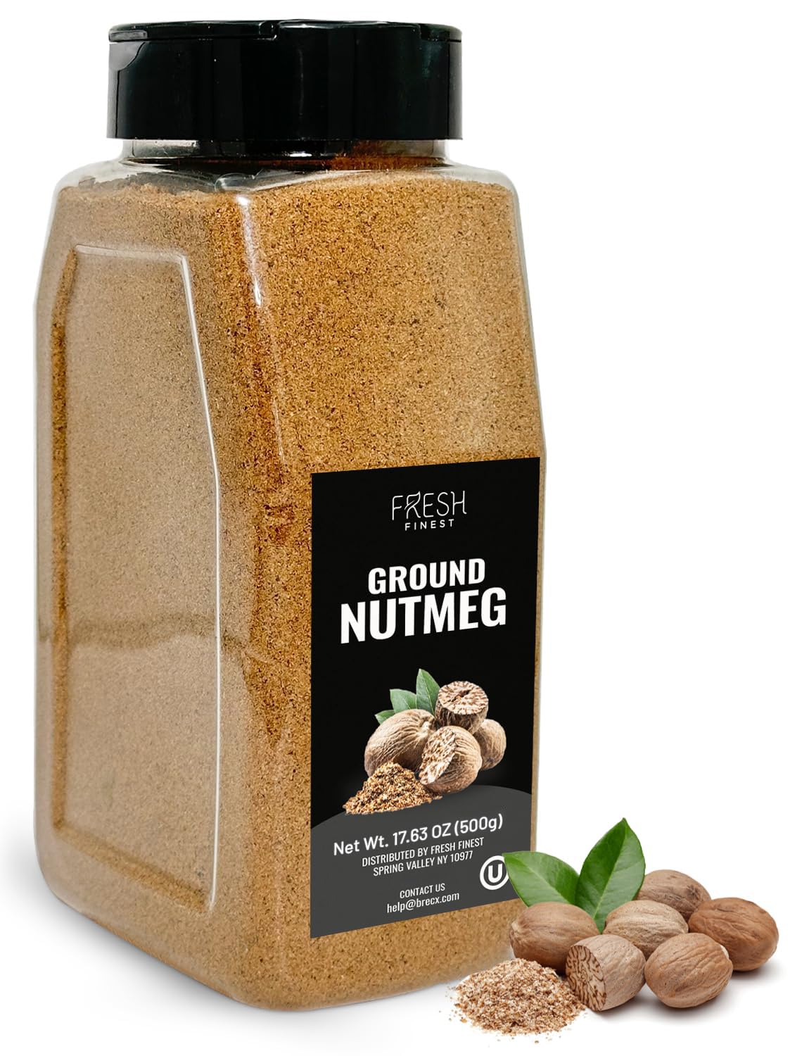 Fresh Finest Ground Nutmeg Powder  Best For Sweet & Savory Recipes  Top-Grade Spice For Cooking And Baking  Kosher & Non-Gmo - 17.63Oz (500G)