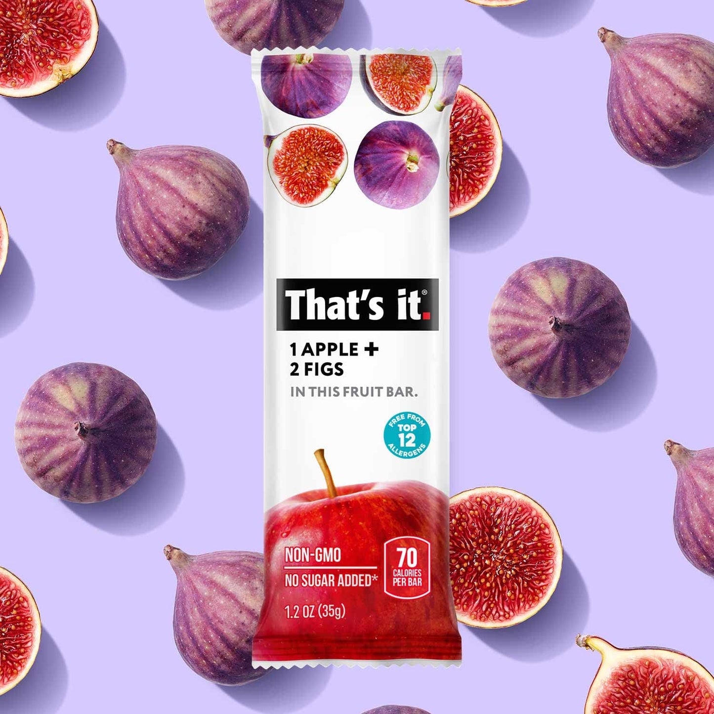 That'S It. Apple + Fig Fruit Bars 100% All Natural, No Artificial Ingredients Or Preservatives Delicious Healthy Snack For Child