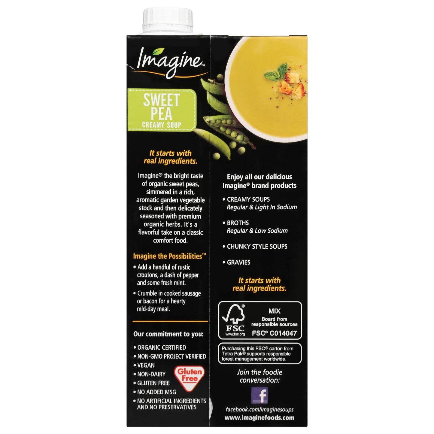 Imagine Organic Creamy Sweet Pea Soup 32 oz