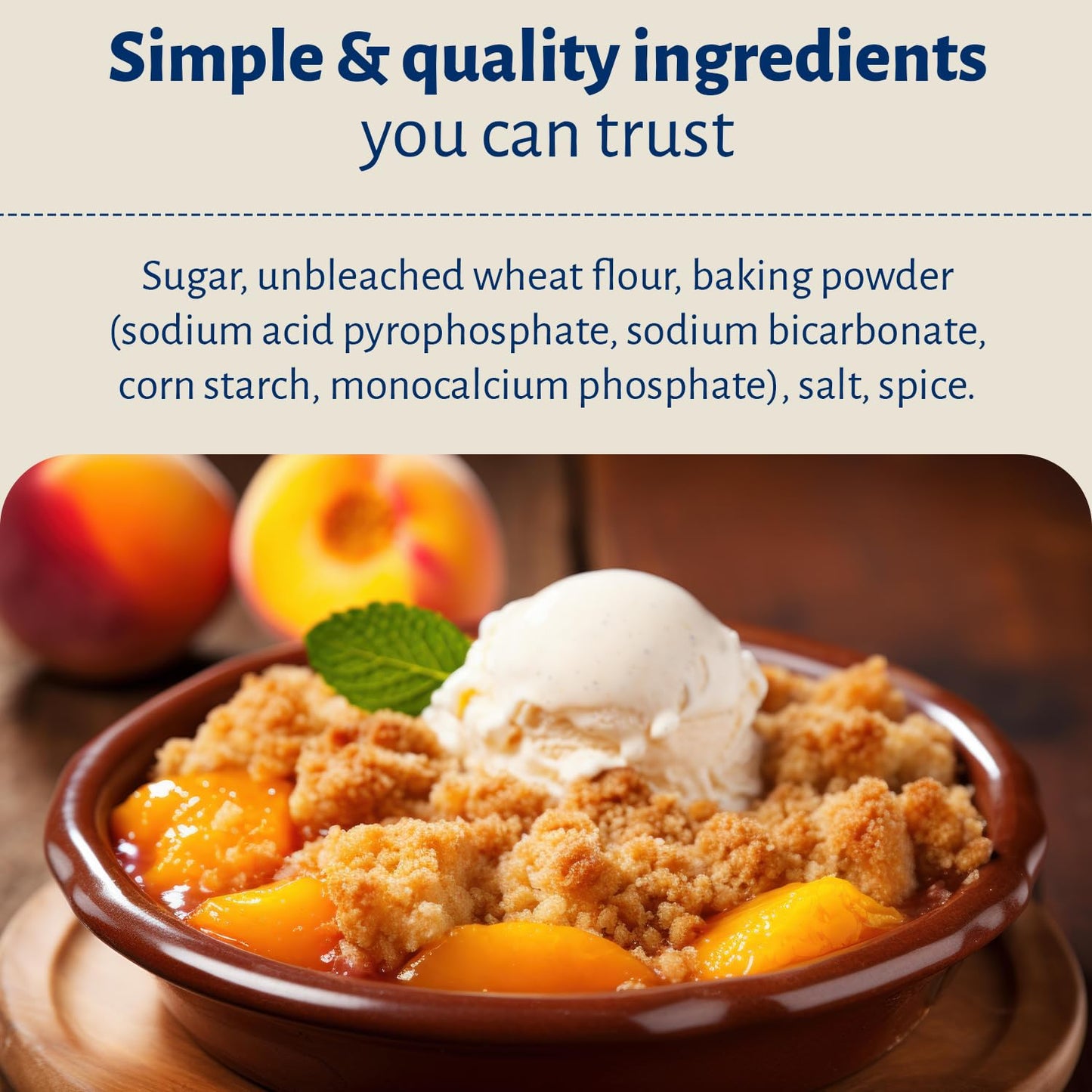 Calhoun Bend Mill Peach Cobbler Mix | Easy To Make Classic Southern Dessert | Versatile Crust Mix For Peach & Other Fruit Fillin