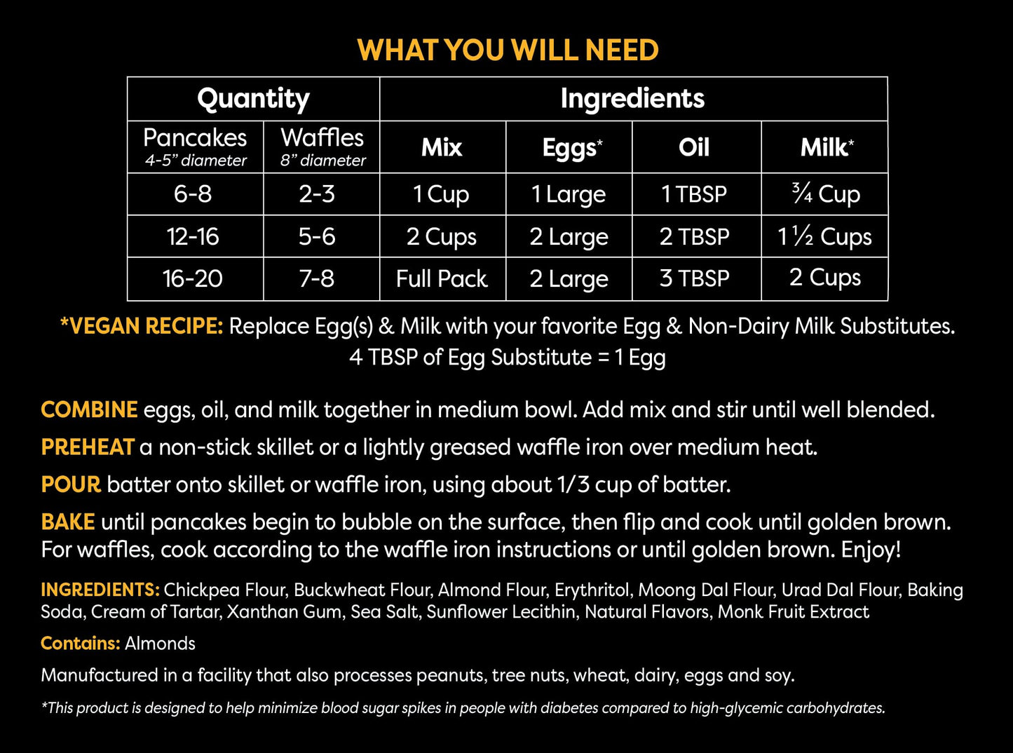 TruEats Pancake & Waffle Mix, Vegan, Gluten Free, Low Glycemic, No Sugar Added, 10.6 Ounce